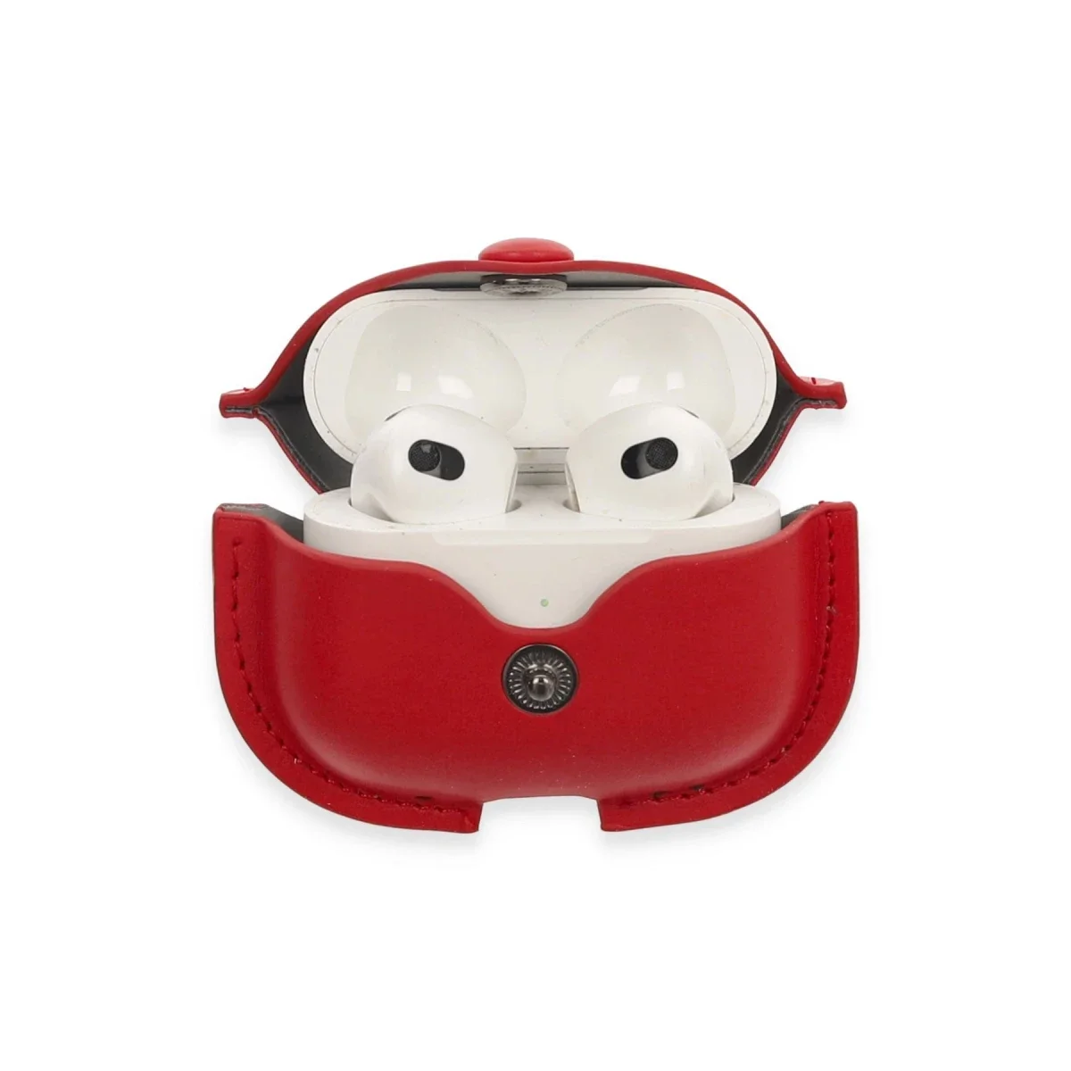 Apple Airpods 3 (3.nesil) Çanta Deri Kılıf - Kırmızı görsel 3