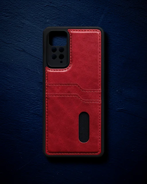 Xiaomi Redmi Note 12 Pro 4g Kılıf Sara Kartvizitli Deri Kılıf - Kırmızı