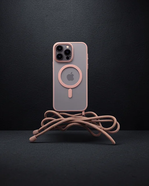 Apple İphone 13 Pro Kılıf Divo Lazer Askılı Magsafe Kapak - Pembe