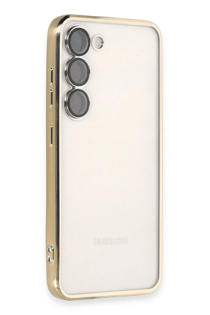 Samsung Galaxy S23 Kılıf Razer Lensli Silikon - Gold