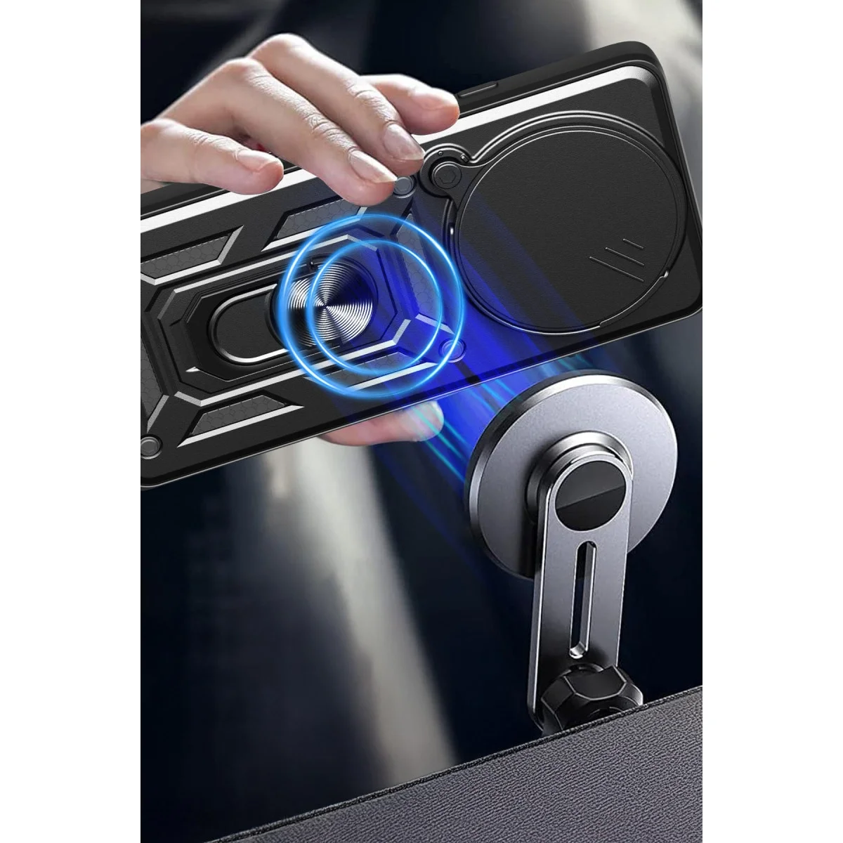Xiao Red Note 14 Pro Plus Kılıf Pars Lens Yüzüklü Silikon - Yeşil görsel 3