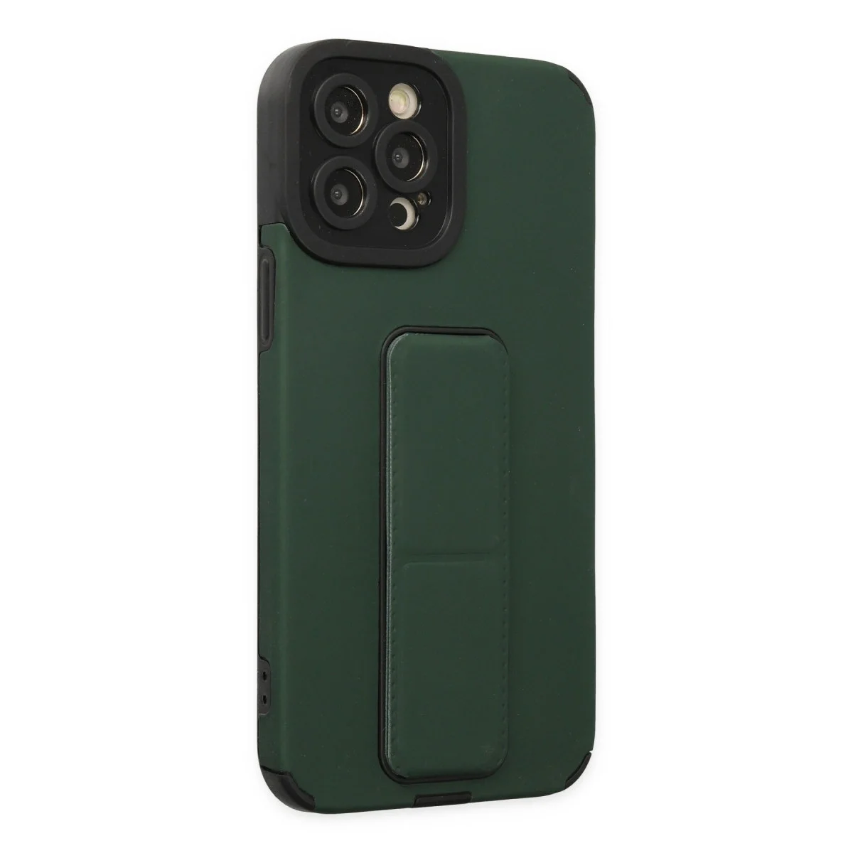 Apple İphone 12 Pro Max Kılıf Mega Standlı Silikon - Yeşil görsel 2