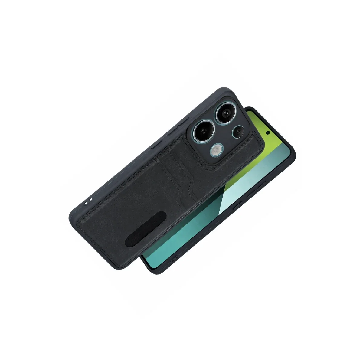 Xiaomi Redmi 15C 4G Sara Kartvizitli Deri Kılıf - Siyah görsel 2