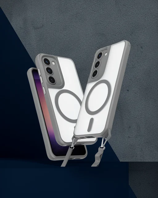 Samsung Galaxy S23 Kılıf Enka Magsafe Silikon Kılıf - Titan Gri