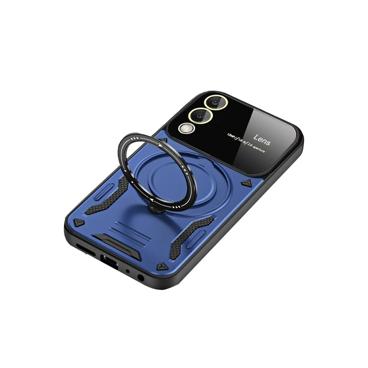 Samsung Galaxy S25 Edge Kılıf Joy Lens Standlı Kapak - Lacivert görsel 3