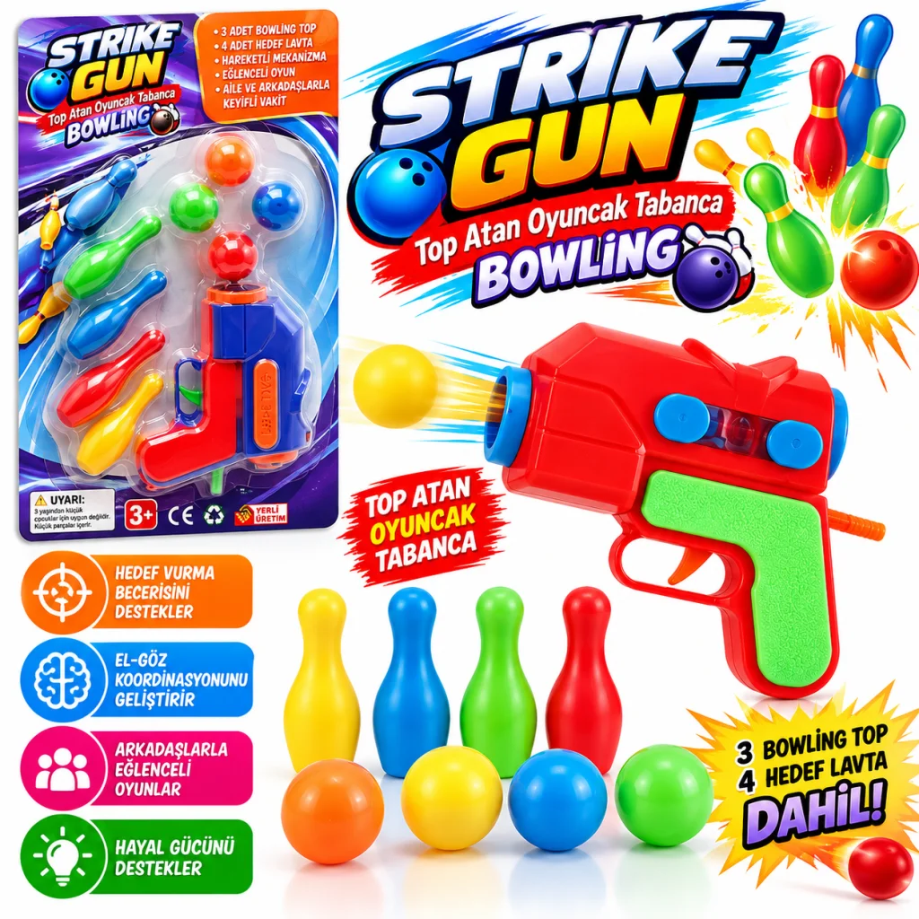 Top Atan Oyuncak Aksiyon Atıcısı Bowling
