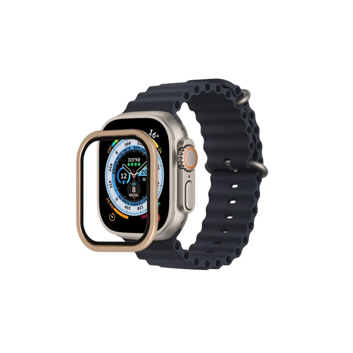 Apple Watch Ultra 49mm Alünyum Kasa Cam Ekran Koruyucu - Yıldız Işığı görsel 3
