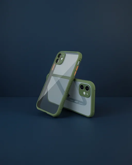 Apple İphone 12 Mini Kılıf Miami Şeffaf Silikon - Koyu Yeşil