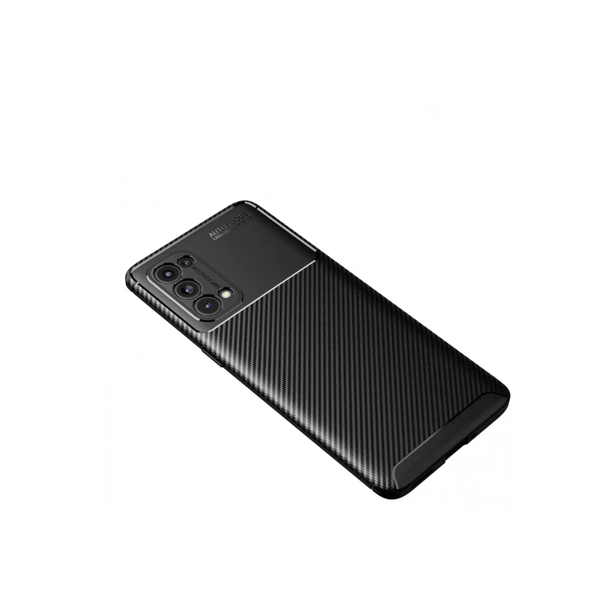 Oppo Reno 5 Pro Kılıf Auto Focus Karbon Kapak - Siyah görsel 2