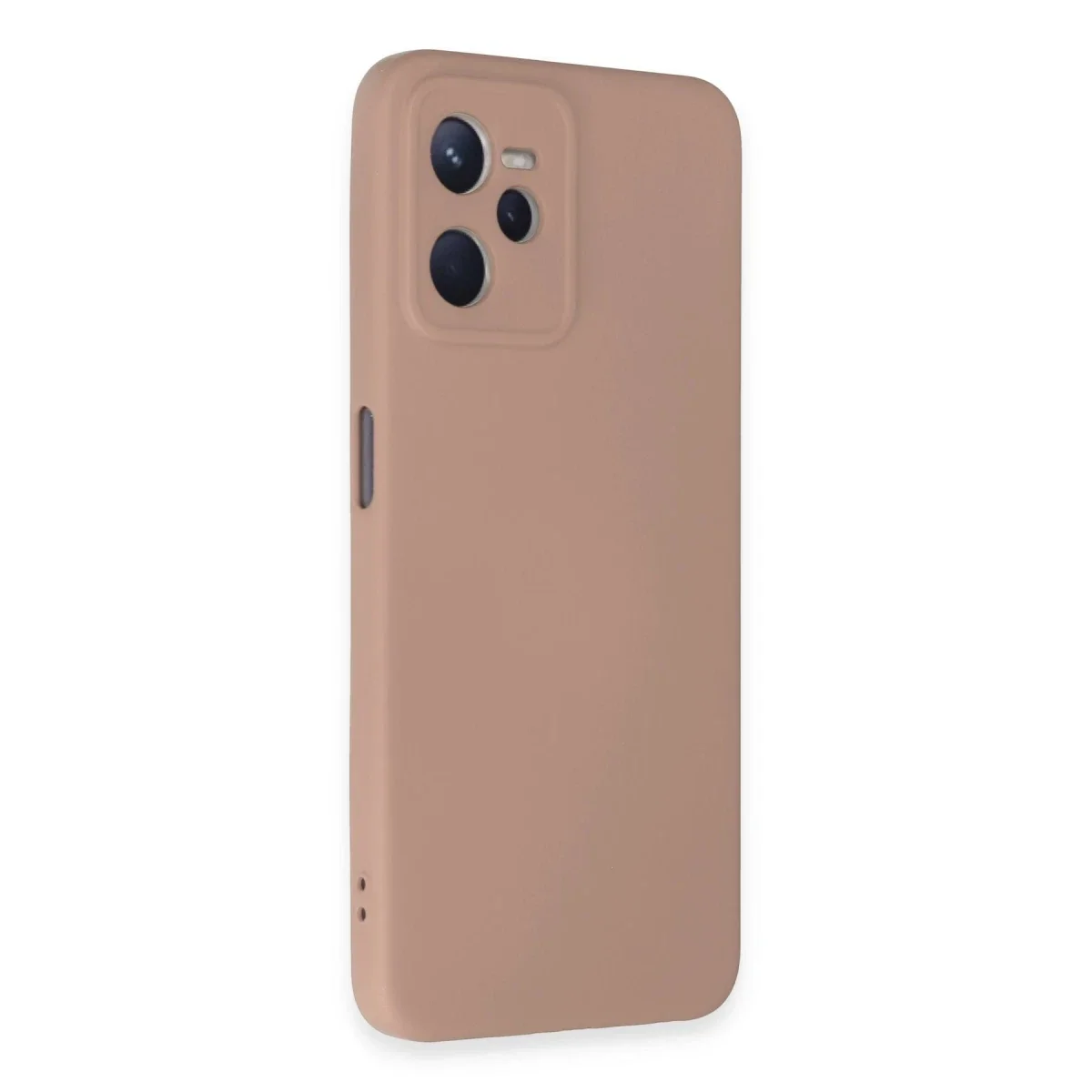 Realme C35 Kılıf Nano içi Kadife Silikon - Pudra görsel 2
