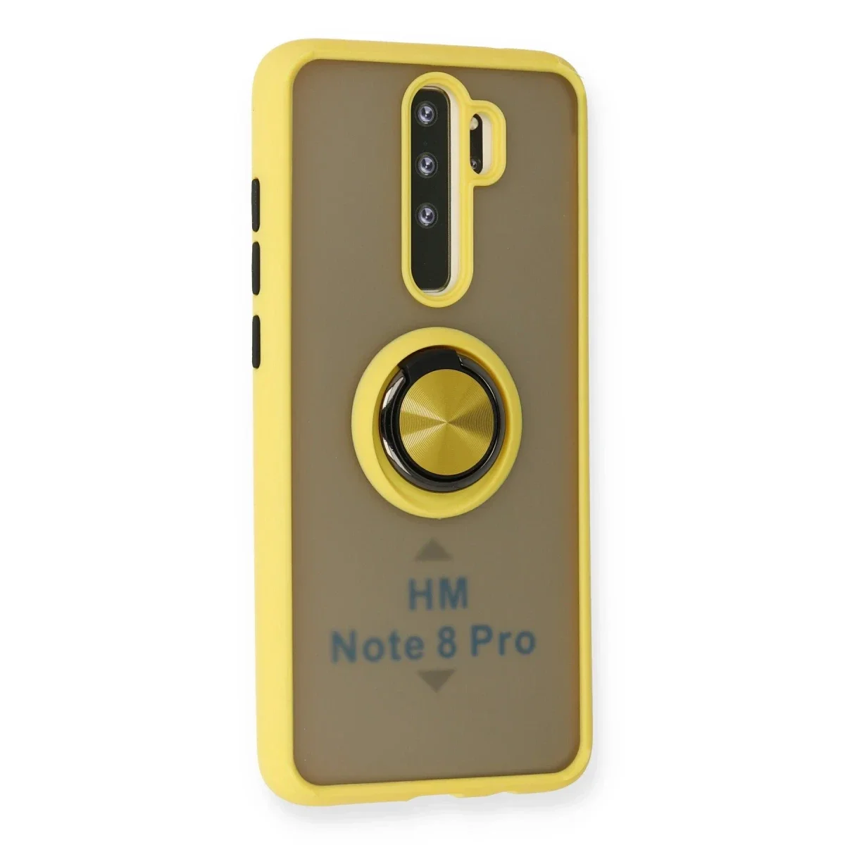 Xiaomi Redmi Note 8 Pro Kılıf Montreal Yüzüklü Silikon Kapak - Sarı görsel 2