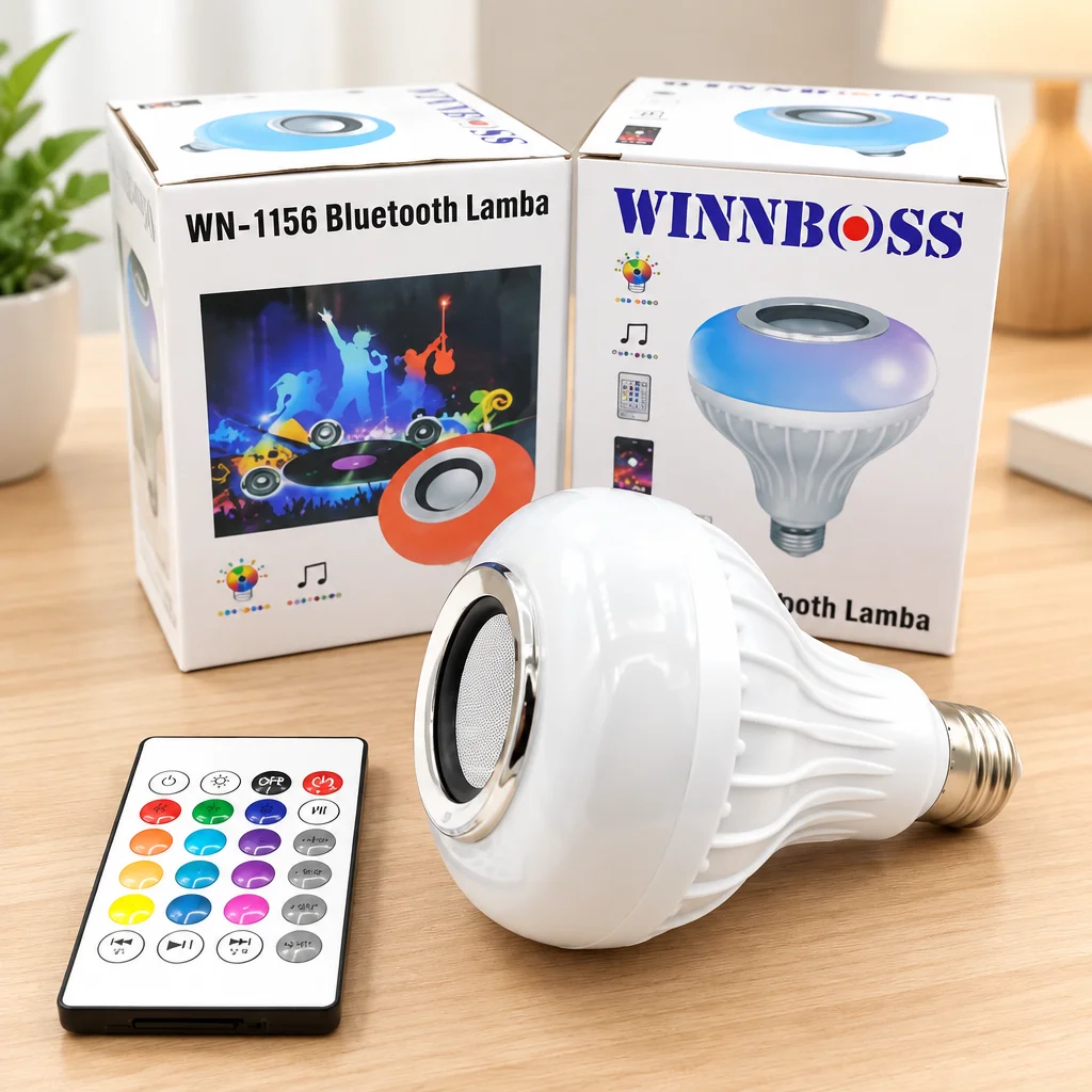 Bluetooth'lu Hoparlörlü LED Ampul