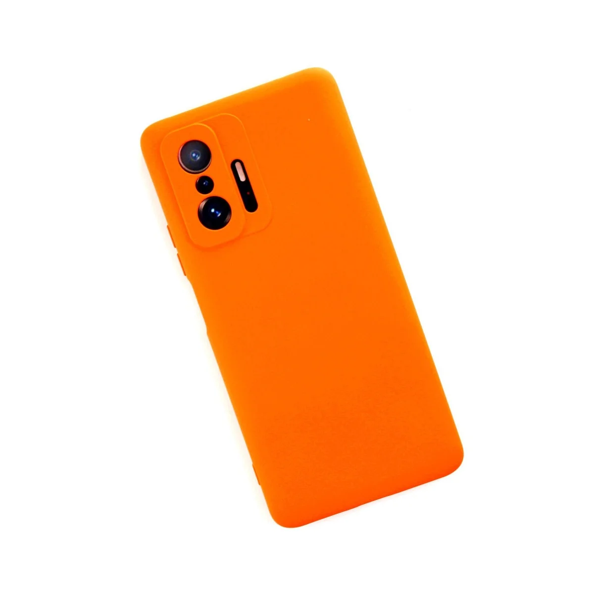 Xiaomi Mi 11t Pro Kılıf Nano İçi Kadife Silikon - Turuncu görsel 2