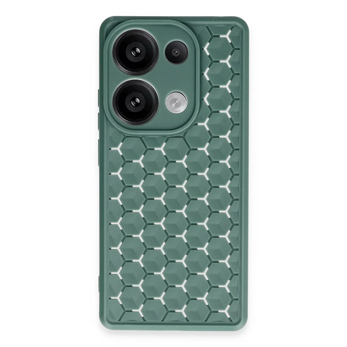 Xiaomi Redmi Note 13 Pro 4g Kılıf Petek Silikon Kapak - Koyu Yeşil