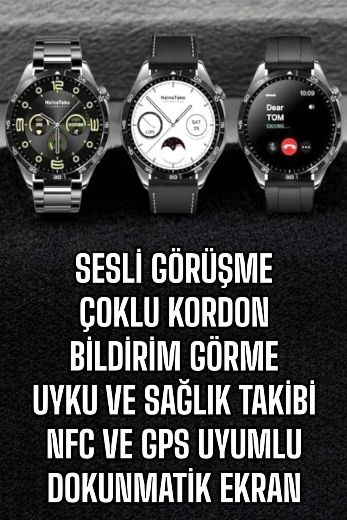 Akıllı Saat Titreşimli Amoled Ekran Uyku ve Sağlık Takibi Sesli Görüşme görsel 2