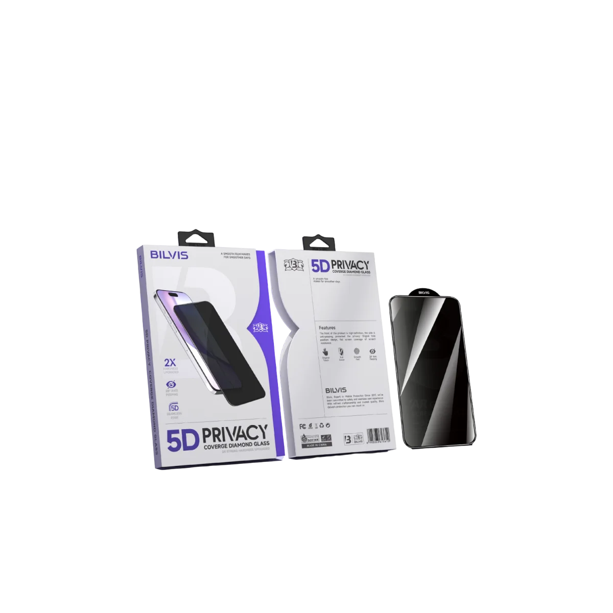 Apple iPhone 15 Pro Max 5D Privacy Diamond Hayalet Cam Ekran Koruyucu görsel 6