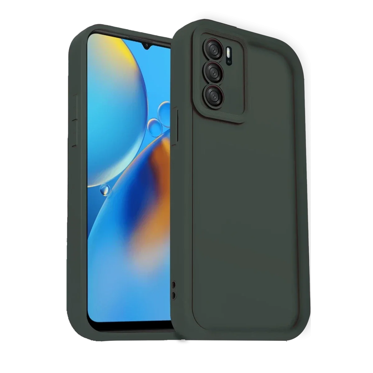 Oppo A16 Kılıf Viera Silikon - Koyu Yeşil görsel 2