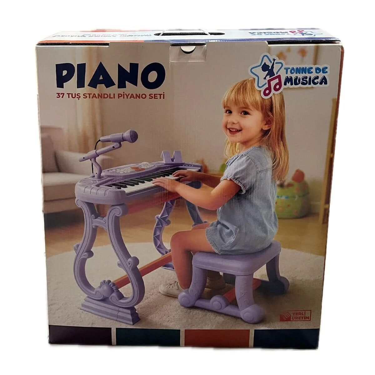 URT033-003 Ayaklı 37 Tuş Piano Org - Lila