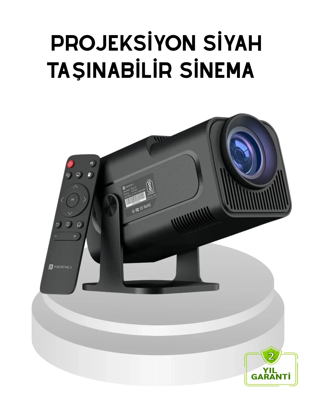 HD USB Girişli Akıllı Projeksiyon Cihazı Taşınabilir Düşük Tüketimli