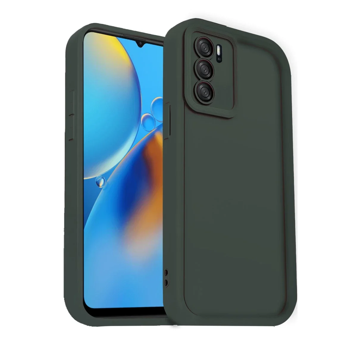 Oppo A16 Kılıf Viera Silikon - Koyu Yeşil görsel 3
