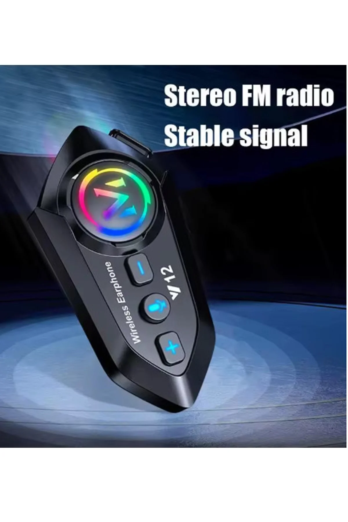 Y12 Motor Kask Kulaklık RGB Modlu Radyolu Motosiklet Kulaklık 5.3 Bluetooth Intercom görsel 3