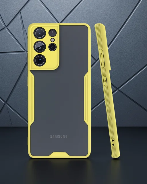Samsung Galaxy S21 Ultra Kılıf Platin Silikon - Sarı