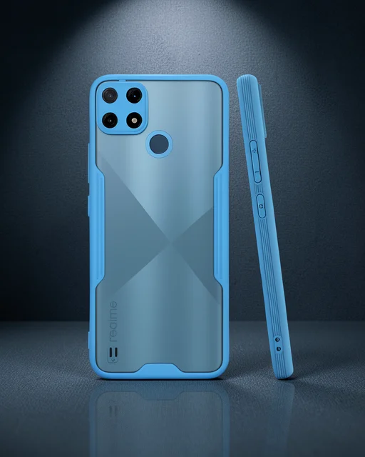 Realme C25y Kılıf Platin Silikon - Mavi