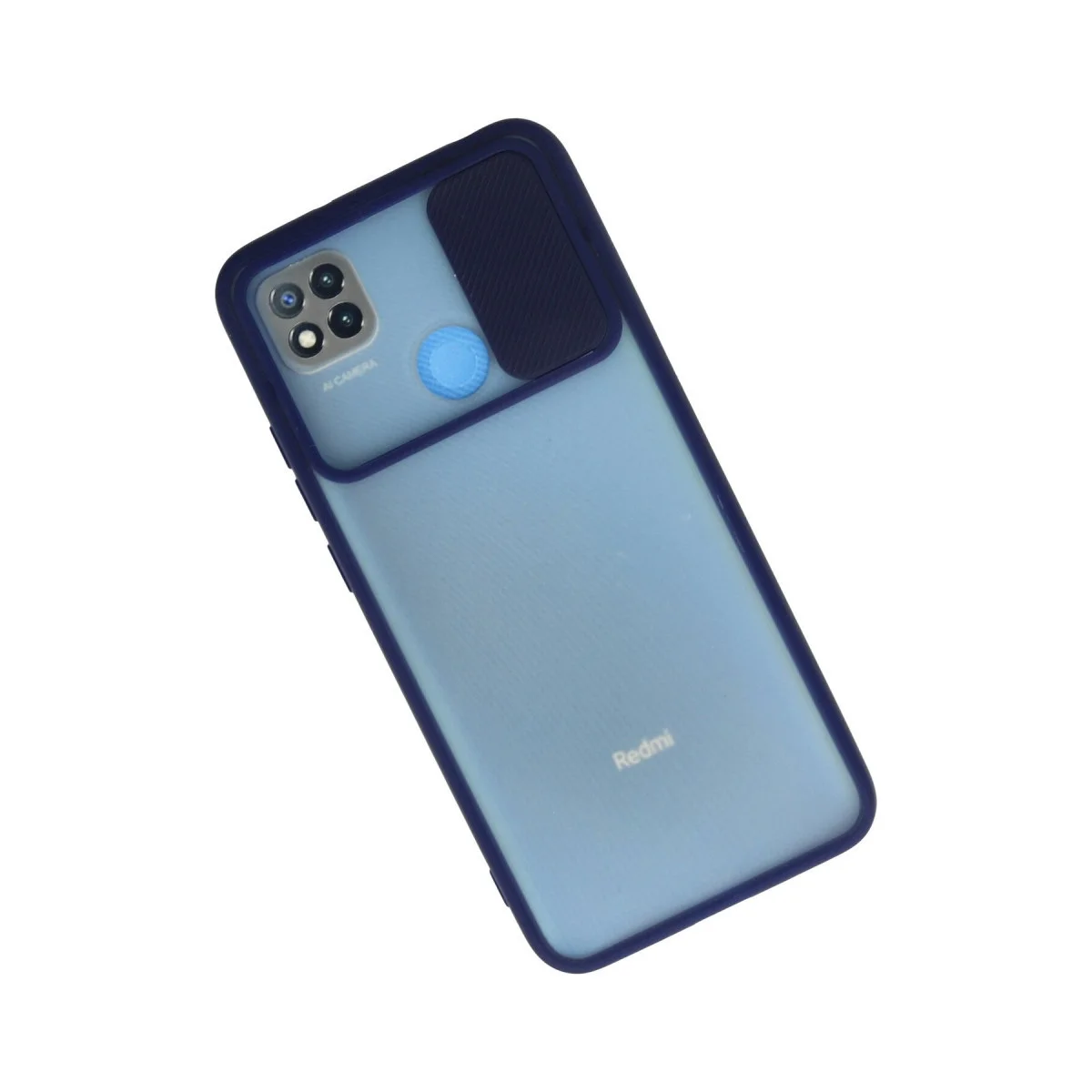 Xiaomi Redmi 9c Kılıf Palm Buzlu Kamera Sürgülü Silikon - Lacivert görsel 2