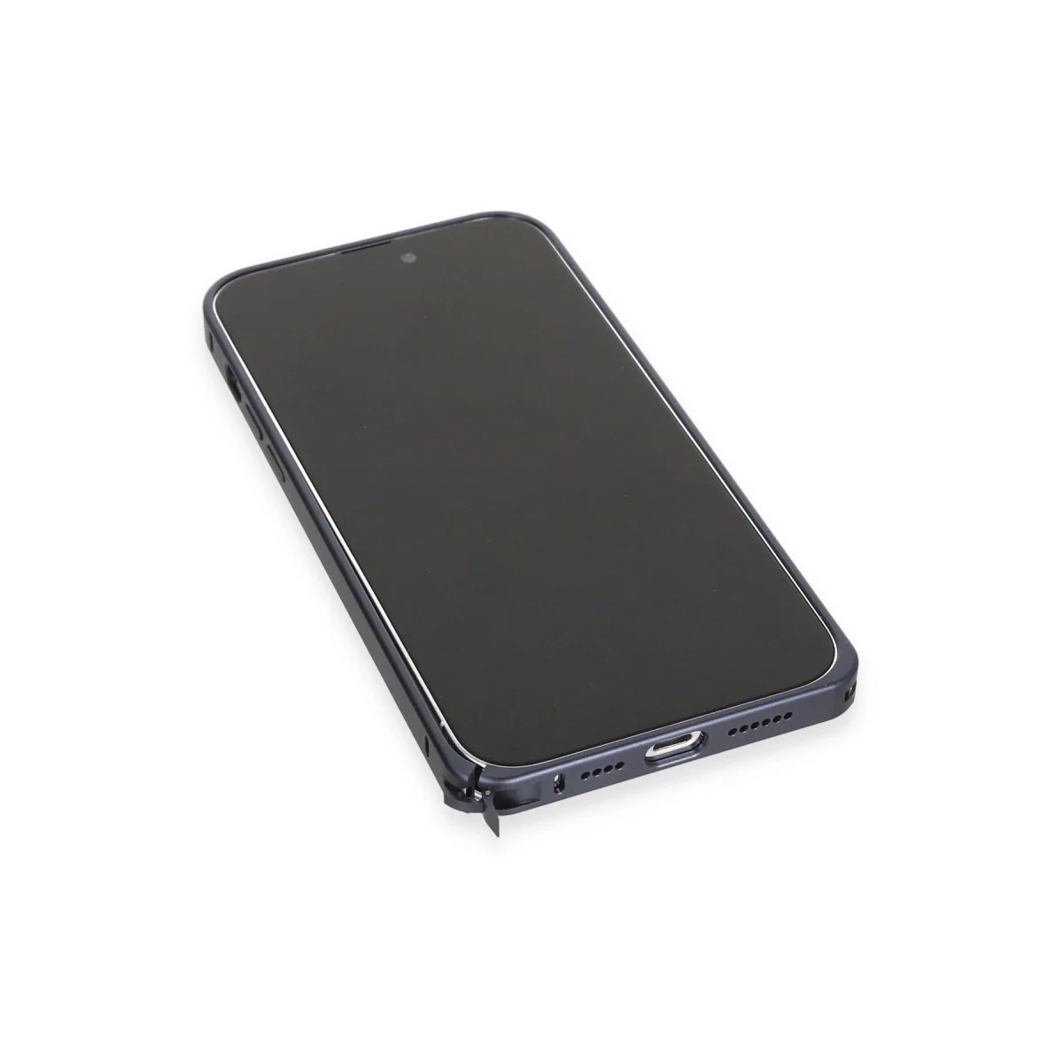 Joko Apple İphone 15 Pro Max Kılıf Metal Bumper Magneticsafe Kapak - Lacivert görsel 6