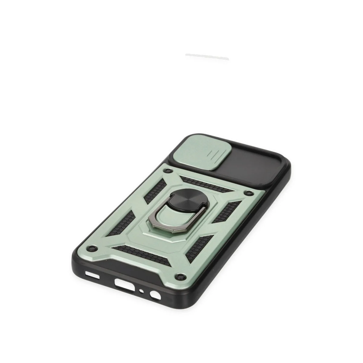 Samsung Galaxy A03 Kılıf Pars Lens Yüzüklü Silikon - Yeşil görsel 4