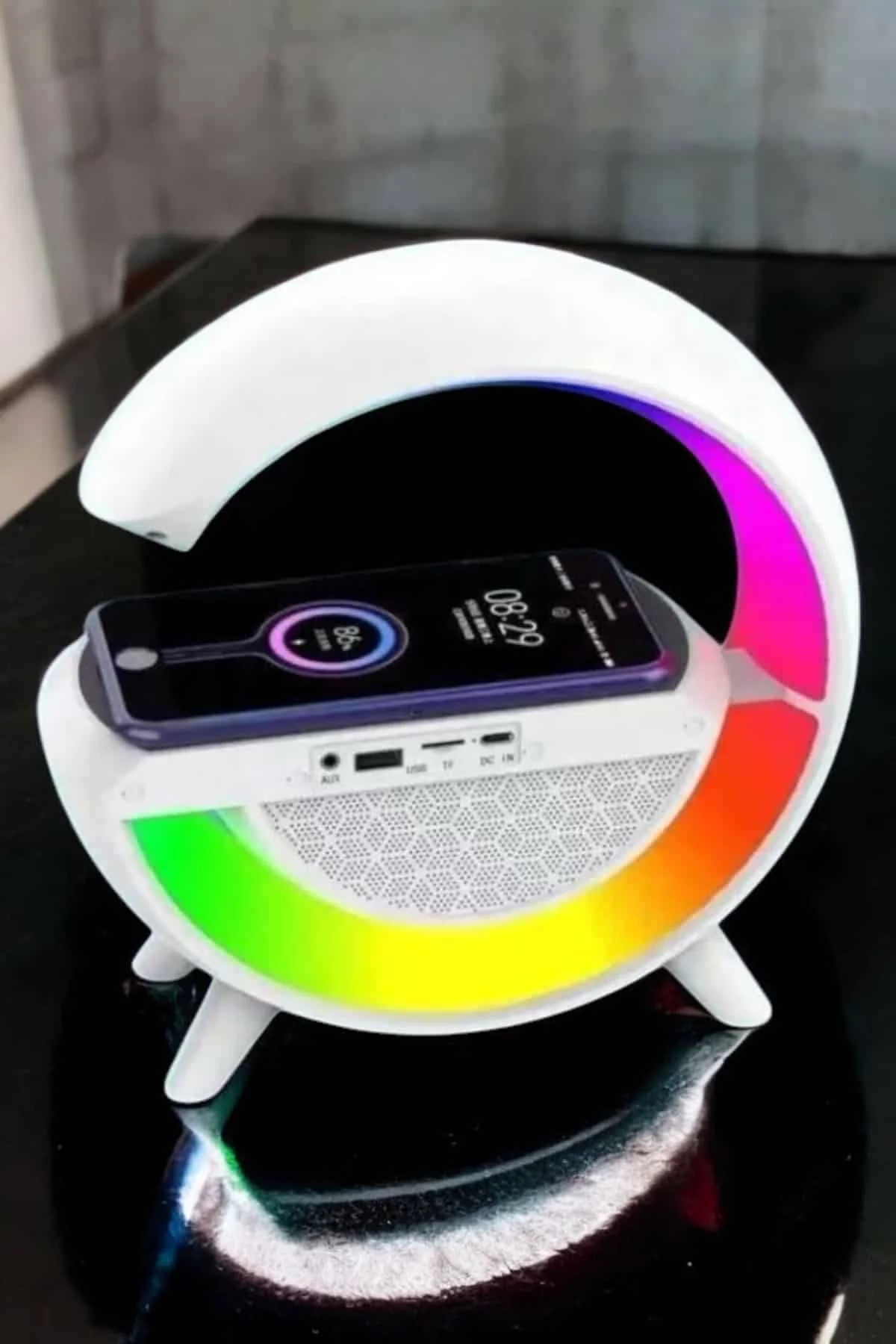 Bluetooth Hoparlör Dijital Göstergeli Wireless Şarj RGB Işıklı görsel 3