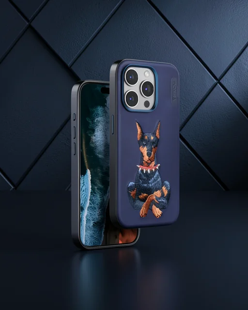 Venco Apple İphone 15 Pro Max Perma Desenli Kapak - Lacivert