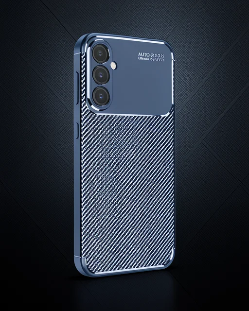 Samsung Galaxy A56 Kılıf Auto Focus Karbon Kapak - Lacivert