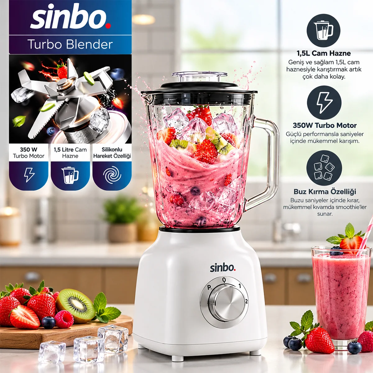 Turbo El Blender Seti (600W) - Doğrayıcı & Mikser & Blender görsel 3