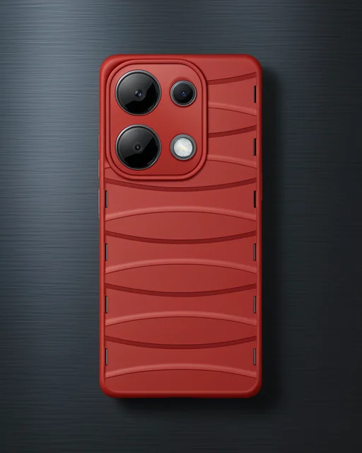Xiaomi Redmi Note 13 Pro 4g Kılıf Bibercas Silikon Kapak - Kırmızı