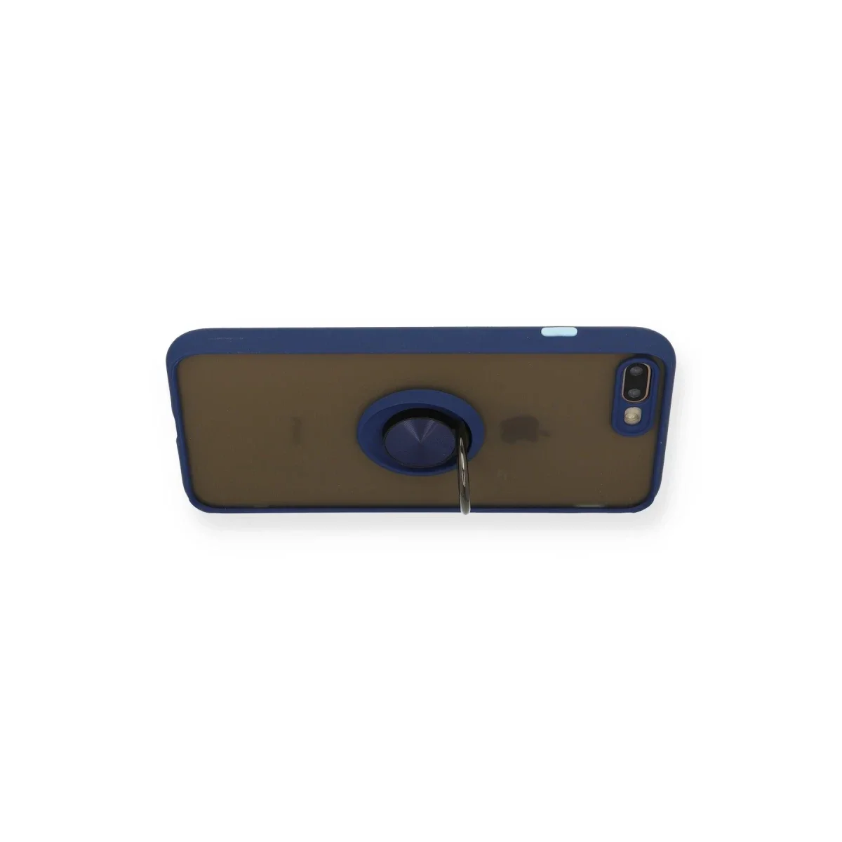 Apple iPhone 7 Plus Kılıf Montreal Yüzüklü Silikon Kapak - Lacivert görsel 3