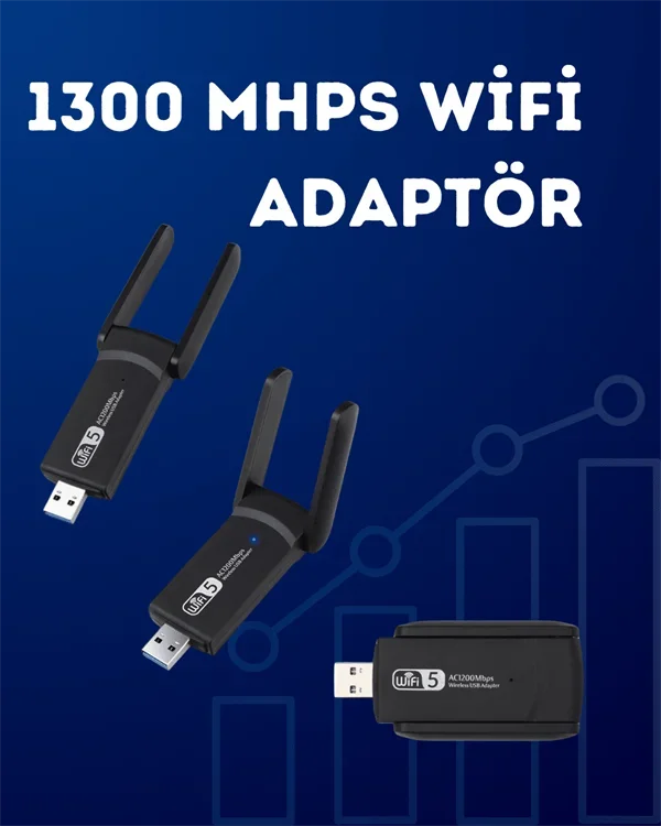 USB WiFi Adaptör – 1200 Mbps Hız görsel 2