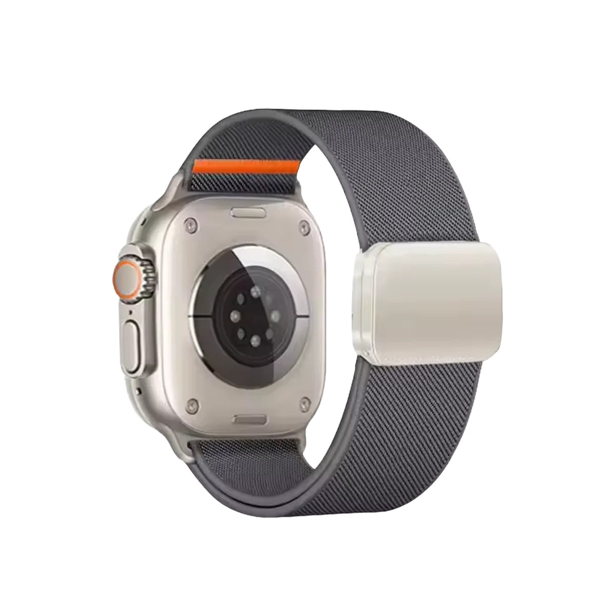 Apple Watch Ultra 49mm Nylon Manyetik Kordon - Gri
