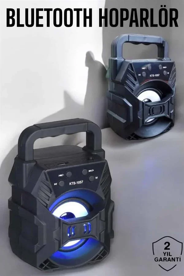 Taşınabilir Bluetooth Hoparlör Led Işıklı Uzun Pil Ömrü görsel 2