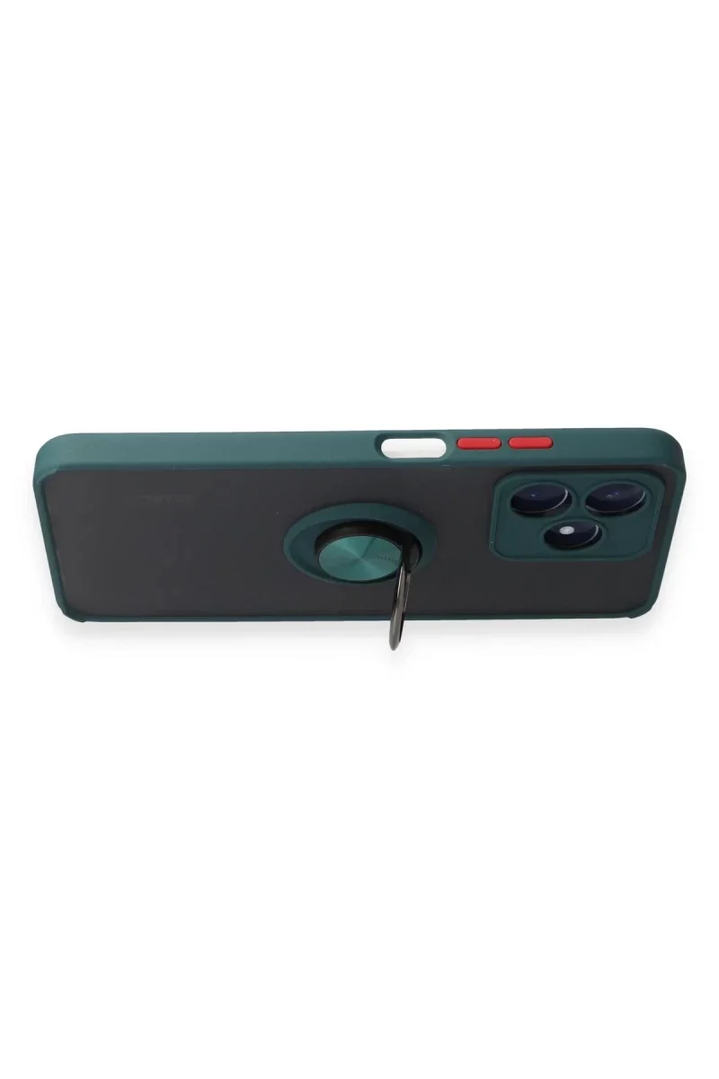 Realme C53 Kılıf Montreal Yüzüklü Silikon Kapak - Yeşil görsel 3