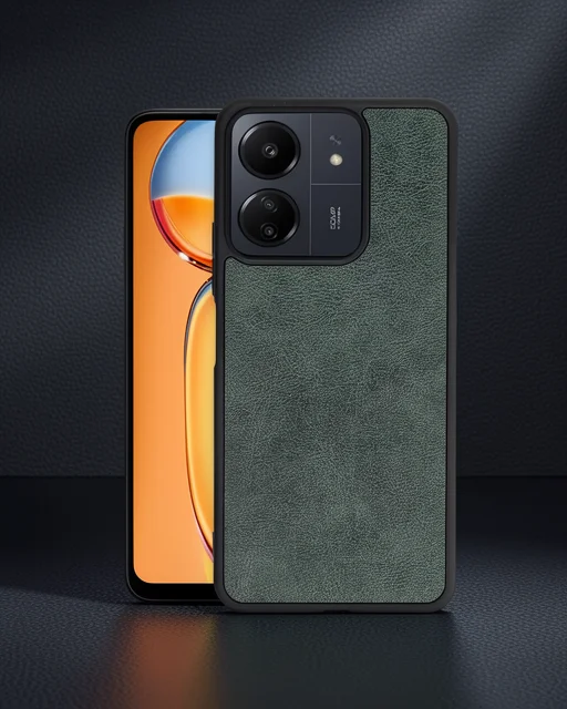 Xiaomi Redmi 13c Kılıf Aras Deri Kapak - Koyu Yeşil