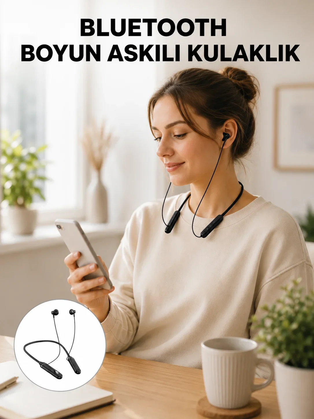 Ergonok Tasarımlı Bluetooth Kulaklık – Gürültü Azaltmalı, Manyetik Yeni Nesil