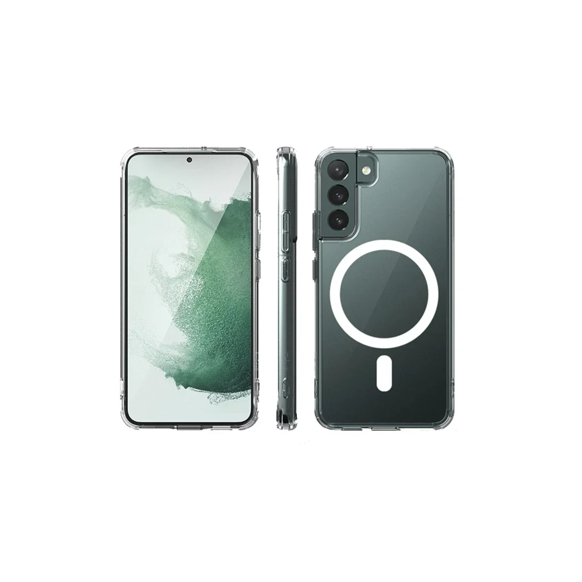 Samsung Galaxy S22 Plus Kılıf Magneticsafe Şeffaf Silikon - Şeffaf