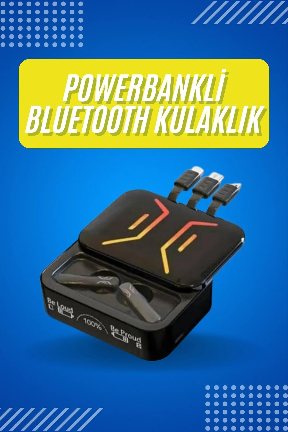 Gang Bluetooth Kulaklık Dahili Powerbank Kablolu Düşük Gecikmeli Bluetooth 5.2