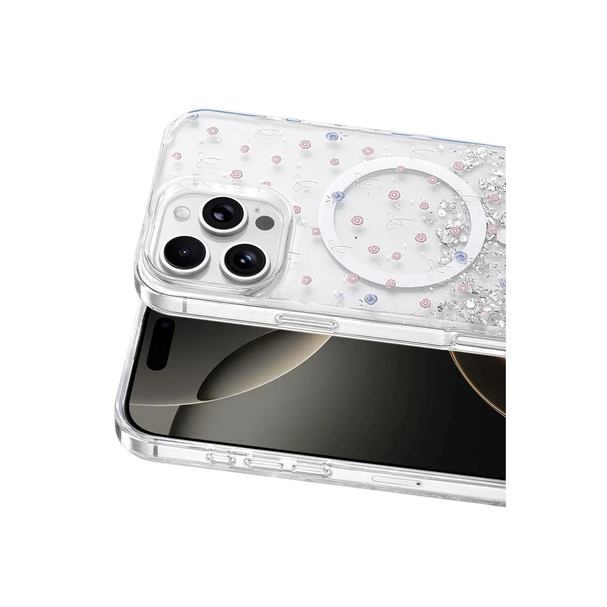 Onegif Apple İphone 16 Pro Max sk Simli Magsafe Kapak - Desen 1 görsel 2