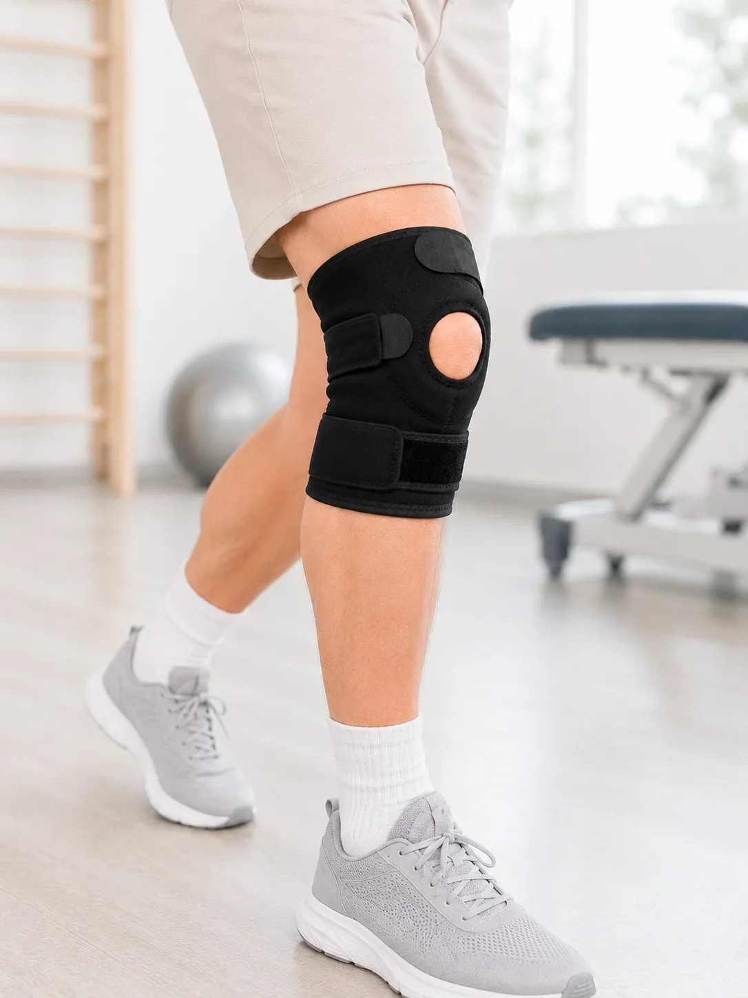 Kısa Diz Desteği Ligamentli Açık Diz Kapağı Cırtlı Ayarlanabilir Dizlik