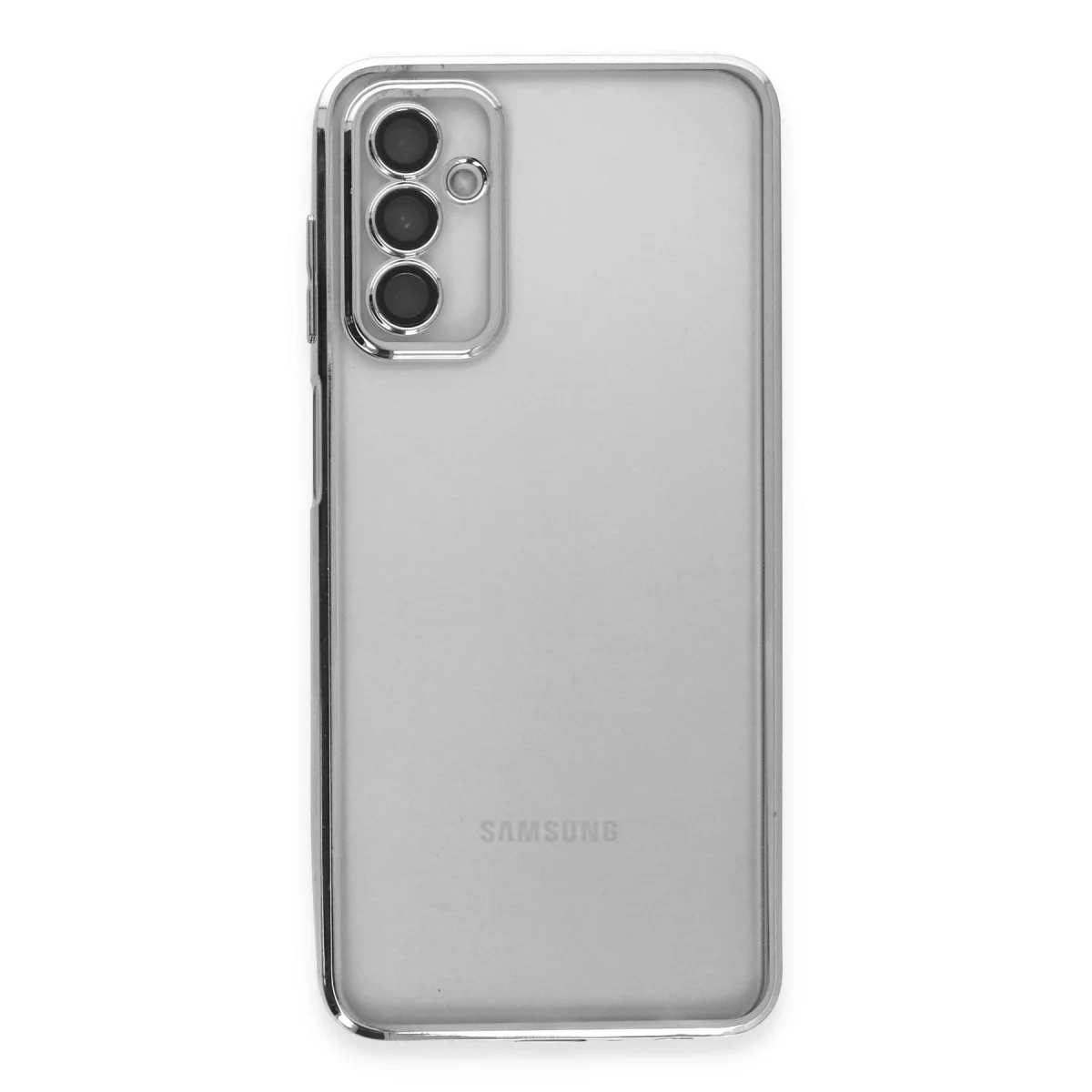 Samsung Galaxy M23 Kılıf Razer Lensli Silikon - Gümüş görsel 2
