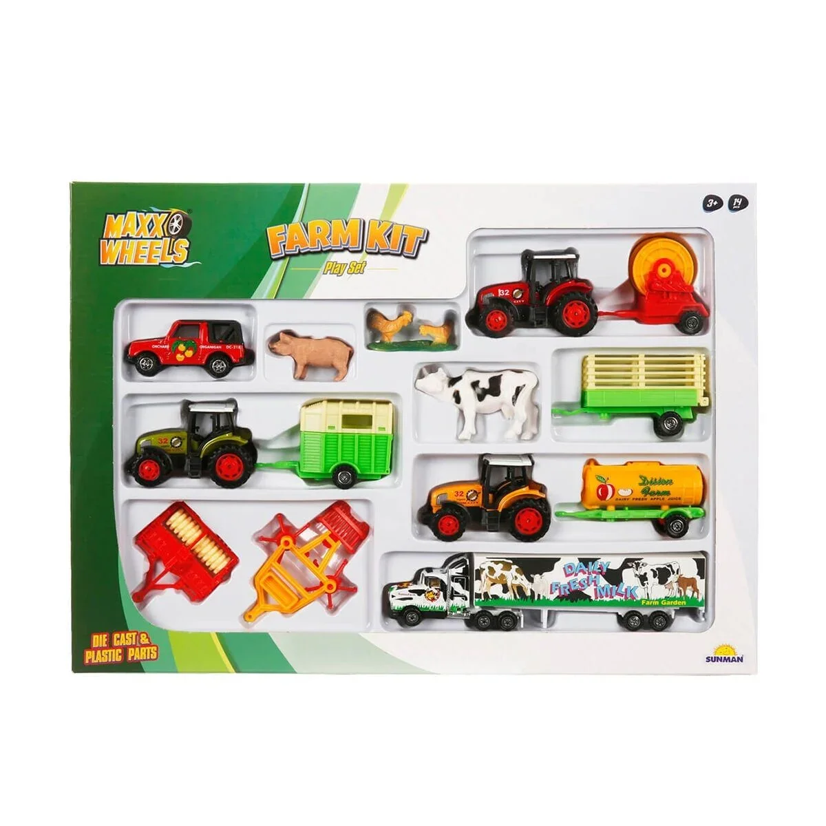 S00019404 Sun-pıo-mxx-dc Çiftlik Set Traktörlü 14 Prç Byk