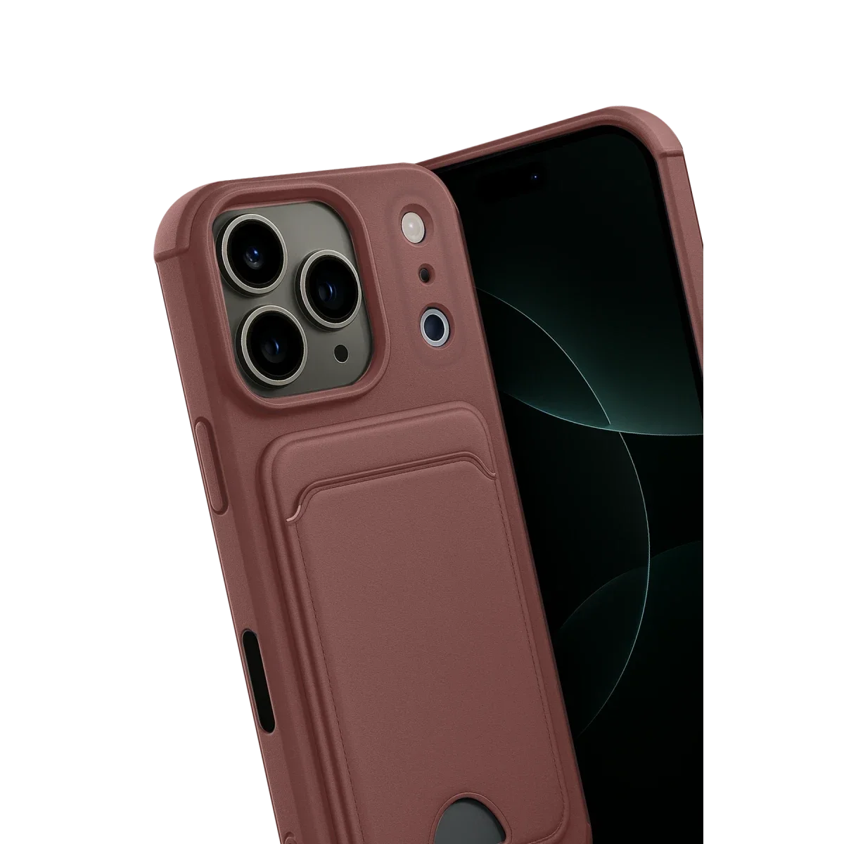 Apple iPhone 17 Pro Kelvin Kartvizitli Silikon - Bordo görsel 3