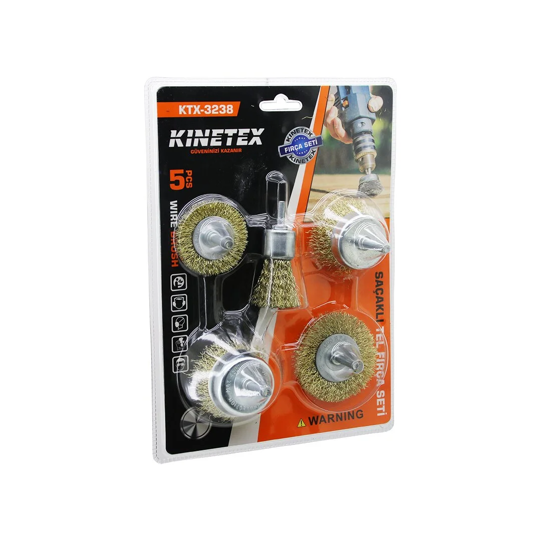 5PCS Saçaklı Çelik Tel - Çanak Fırça Seti KTX-3238